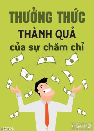 Tranh động lực văn phòng thưởng thức thành quả đạt được