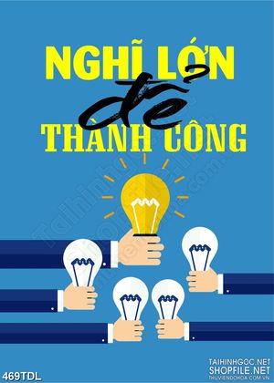 Tranh động lực nghĩ lớn để thành công in canvas