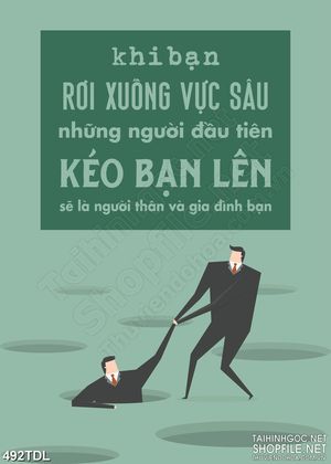 Tranh động lực đứng dậy sau vấp ngã là người thân in uv