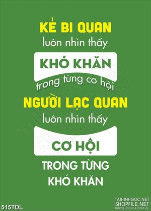 Tranh động lực luôn lạc quan trong công việc in treo tường