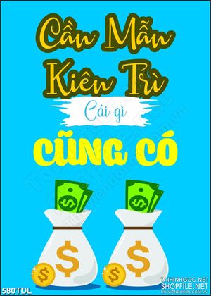 Tranh động lực kiên trì và cần mẫn trang trí