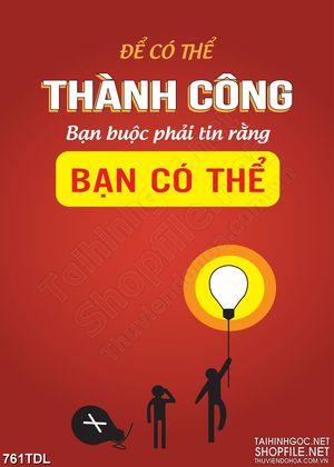 Tranh động lực tin tưởng bản thân mình làm được trang trí