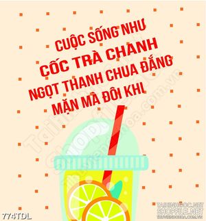 Tranh ca phe trang trí động lực hương vị của ly trà chanh