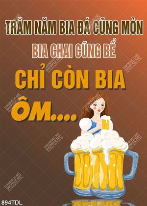 Tranh động lực uống bia nhậu trang trí quán ăn