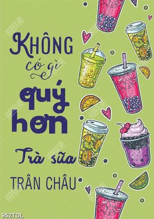 Tranh ca phe động lực yêu trà sữa Trân Châu