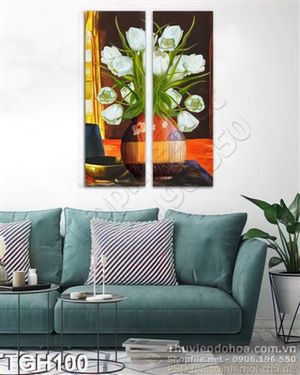 Tranh ghép hoa tulip trắng