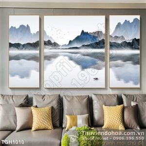 Tranh ghép phong cảnh sơn dầu in uv