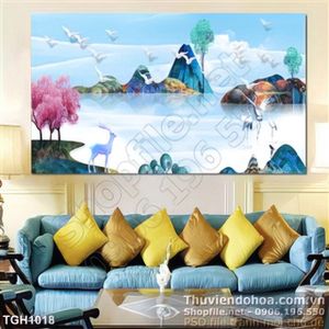 Tranh ghép phong cảnh lụa 3d độc đáo