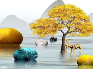 Tranh treo tường 3D đẹp cho phòng khách hiện đại