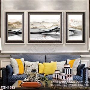 Tranh ghép phong thủy hiện đại 3d in canvas