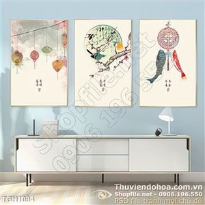 Tranh ghép sơn dầu lồng đèn đẹp