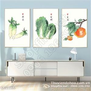 Tranh ghép rau củ quả in canvas