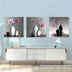 Tranh ghép bình hoa hiện đại
