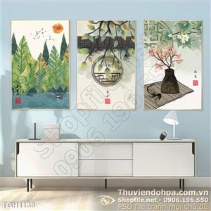 Tranh ghép sơn dầu in canvas 3d