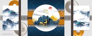Tranh treo phòng khách đẹp ghép bộ