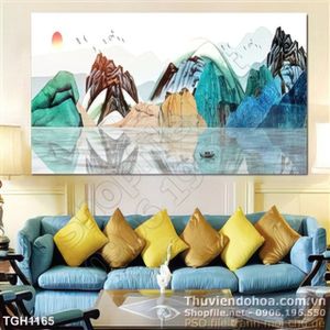 Tranh ghép phong thủy sơn thủy 3d
