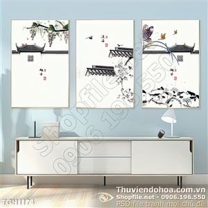 Tranh ghép in canvas bức tường cổ