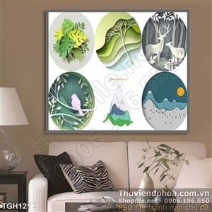 Tranh ghép bộ trang trí phòng khách