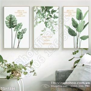 Tranh ghép hiện đại cây nhiệt đới