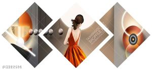 Tranh treo phòng khách đẹp ghép bộ