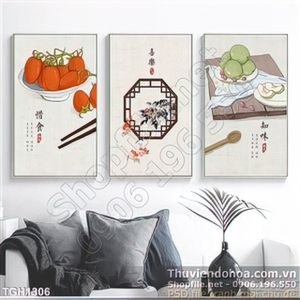 Tranh ghép in vải canvas quả dâu