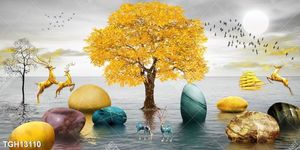 Tranh treo phòng khách đẹp ghép bộ