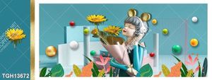 Tranh ghép tôn vẻ đẹp mảng tường trắng