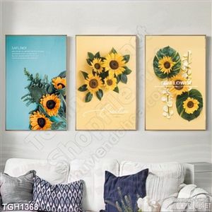Tranh ghép bộ 3 tranh hoa hướng dương