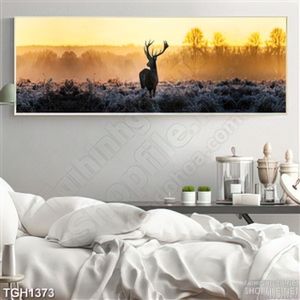 Tranh ghép chú hươu giữa cánh rừng