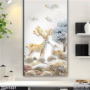 Tranh 3d Hươu và Nai