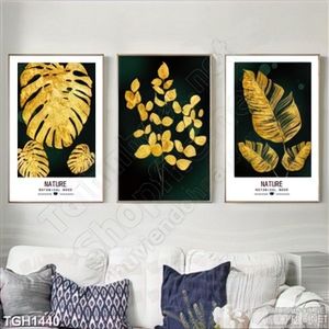 Tranh ghép bộ lá cây mạ vàng