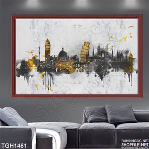 Tranh trang trí tòa nhà vector