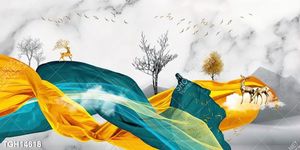 Tranh ghép 3d in vải canvas