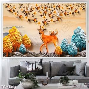 Tranh ghép phong cảnh thần hươu 3d