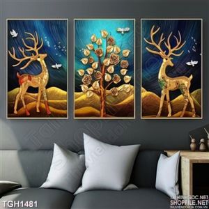 Tranh hươu nghệ thuật décor