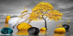 Tranh treo tường 3D đẹp cho phòng khách hiện đại