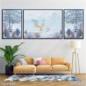Tranh ghép hươu nai tài lộc
