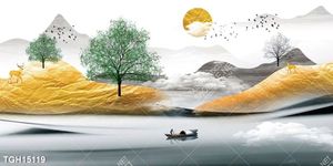 Tranh treo phòng khách đẹp ghép bộ