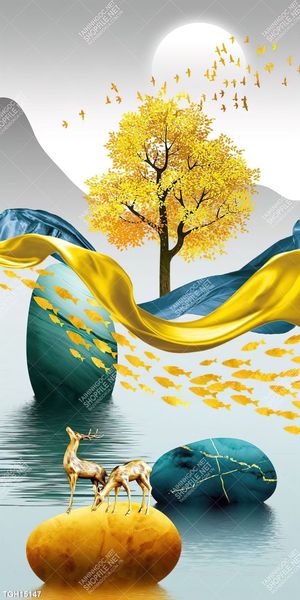 Tranh treo tường 3D đẹp cho phòng khách hiện đại