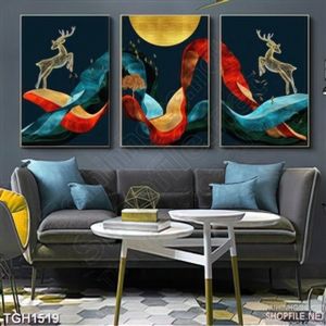 Tranh ghép decor hươu vàng trừu tượng
