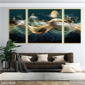 Tranh ghép treo tường phòng khách 3 tấm