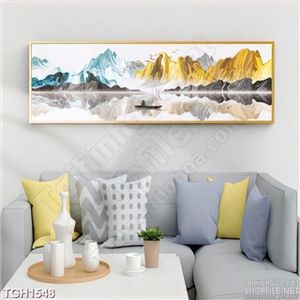 Tranh người trên thuyền câu cá trên sông