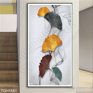 Tranh lá trang trí nhiều màu sắc