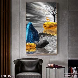 Tranh phong thủy hươu và biển