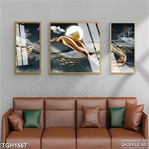 Tranh trừu tượng cánh buồm vượt sóng