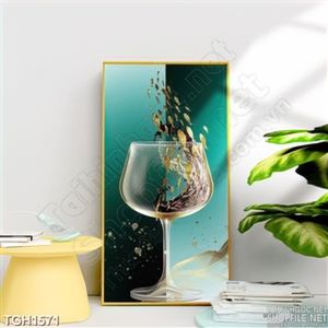 Tranh ghép trừu tượng ly và cá