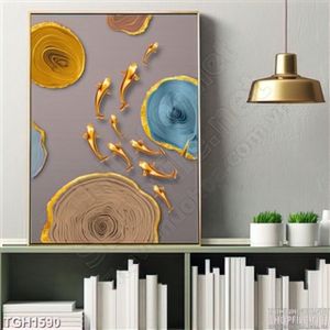 Tranh đàn cá vàng dán tường phong cách hiện đại