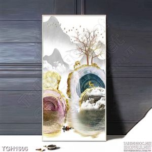 Tranh  canvas trừu tượng dán phòng