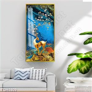 Tranh kính 3d chú hươu vàng