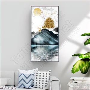 Tranh ghép sông núi décor